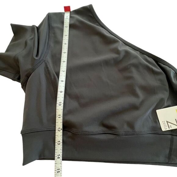 Z by Zella Black Feel Inspired One Shoulder Crop Top Size Large NWT - Picture 8 of 9